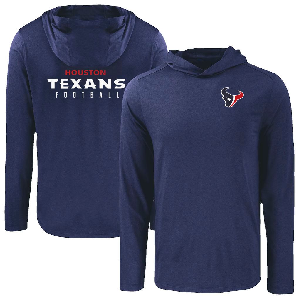 Men 2026 NFL Houston Texans Hooded long sleeved T-shirt blue 05